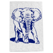 Niedliche Navy Blue Elephant Line Zeichnend Mittlere Geschenktüte (Vorderseite)