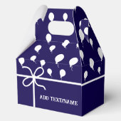 Niedliche Navy Blue Party Balloons und Ribbons Cus Geschenkschachtel (Rückseite)