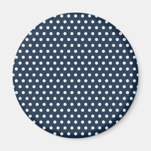 Niedliche Navy Blue White Little Polka Dots Gesche Magnet