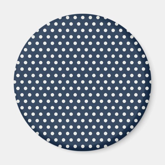 Niedliche Navy Blue White Little Polka Dots Gesche Magnet (Vorne)