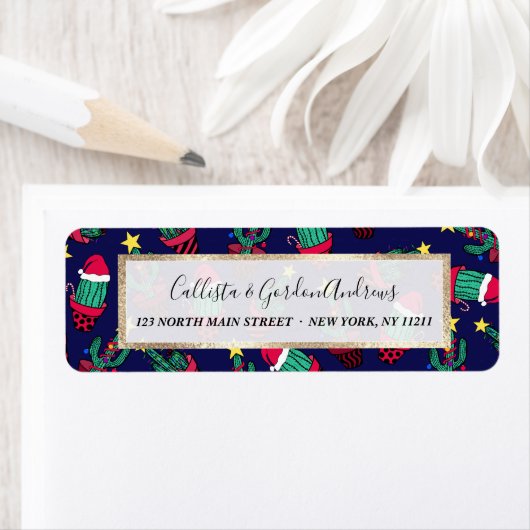 Niedliche Navy dekorierte Kakteen Tree Weihnachtsl (Insitu)