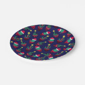 Niedliche Navy dekorierte Kakteen Tree Weihnachtsl Pappteller (Schrägansicht)