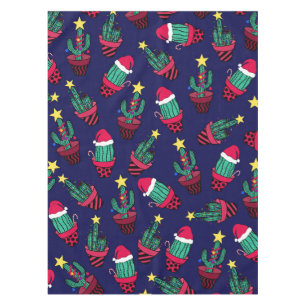 Niedliche Navy dekorierte Kakteen Tree Weihnachtsl Tischdecke