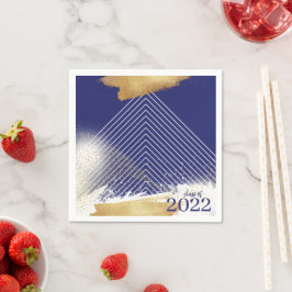 Niedliche Navy & Gold Gerahmt Graduation Party Nap Serviette