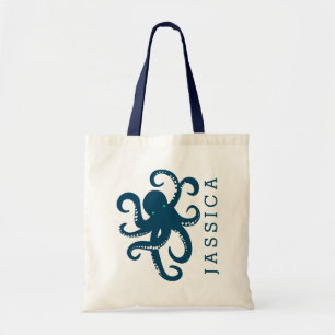 Niedliche Navy-Octopus-Illustration Tragetasche