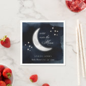 Niedliche Navy über dem Mond glühende SternenBaby- Serviette (Beispiel)