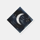 Niedliche Navy über dem Mond glühende SternenBaby- Serviette (Ecke)