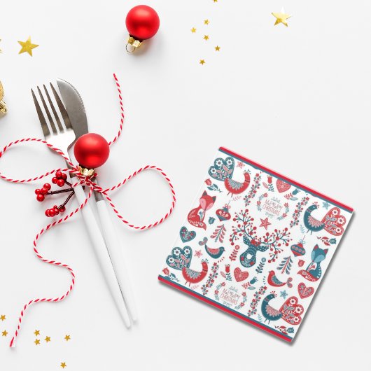 Niedliche Navy und Rote Weihnachtskunst Glasuntersetzer