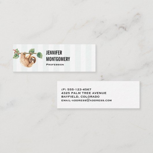 Niedliche Neigung im Wasser nach unten Mini Visitenkarte (Vorne/Hinten)