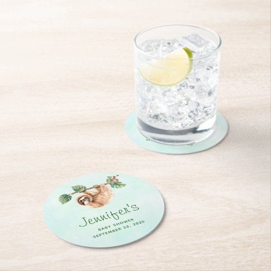 Niedliche Neigung im Wasser nach unten Runder Pappuntersetzer (Vor Ort)