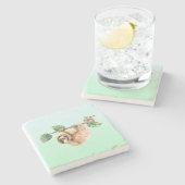 Niedliche Neigung im Wasser nach unten Steinuntersetzer (Seitenansicht)