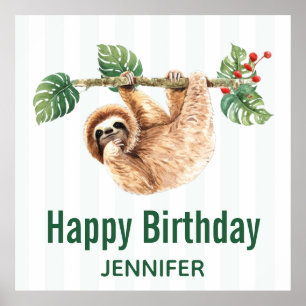 Niedliche Neigung zum Geburtstag im Wasser Poster