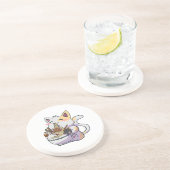 Niedliche Neko Katze mit Ramen Noodles Bowl Anime  Getränkeuntersetzer (Seite)