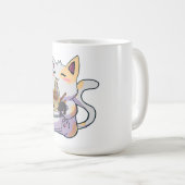Niedliche Neko Katze mit Ramen Noodles Bowl Anime  Kaffeetasse (VorderseiteRechts)