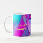 Niedliche Neon Anime Girl Kaffee Tasse (Links)