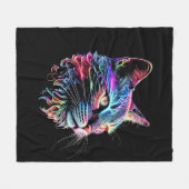 Niedliche Neon Cat Fleecedecke (Vorderseite (Horizontal))