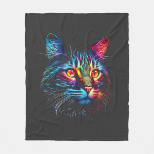 Niedliche Neon Cat Fleecedecke