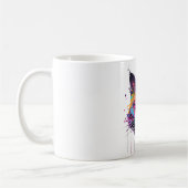 Niedliche Neon Ink Cat Kaffeetasse (Links)