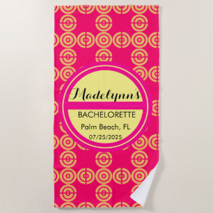 Niedliche Neon Pink Wedding Party Gefallen Persona Strandtuch