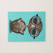 Niedliche Nerdy Schildkröte-tragende Gläser Puzzle (Horizontal)
