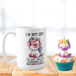 Niedliche Nerdy Unicorn-Tasse: schüchtern und erfr Kaffeetasse