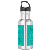 Niedliche Nessige Iceburgs und Fische auf dem blau Edelstahlflasche (Rückseite)