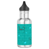 Niedliche Nessige Iceburgs und Fische auf dem blau Edelstahlflasche (Links)