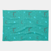 Niedliche Nessige Iceburgs und Fische auf dem blau Geschirrtuch (Horizontal)