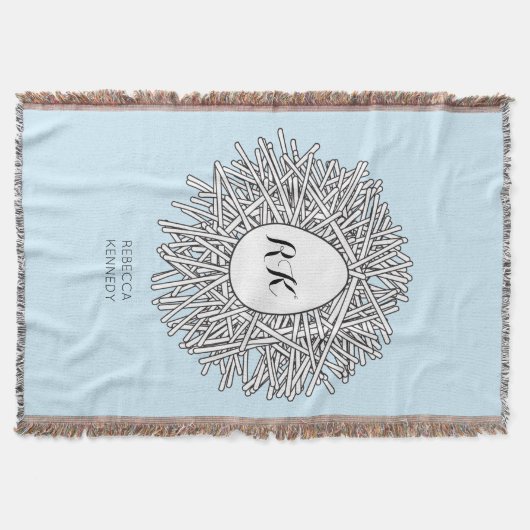 Niedliche Nest- und Eieranfänge Personalisiert & N Decke (Vorderseite)