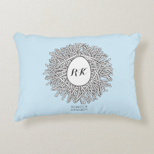 Niedliche Nest- und Eieranfänge Personalisiert & N Dekokissen