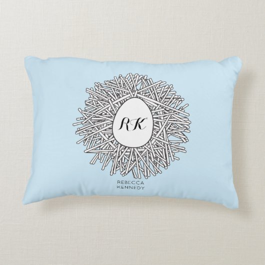 Niedliche Nest- und Eieranfänge Personalisiert & N Dekokissen (Rückseite)