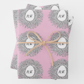 Niedliche Nest- und Eierinitialen und Name Rosa Geschenkpapier Set (Beispiel)