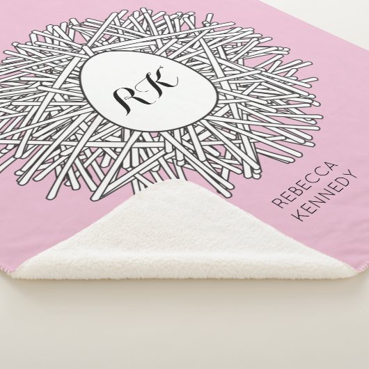 Niedliche Nest- und Eierinitialen und Name Rosa Sherpadecke (3/4)