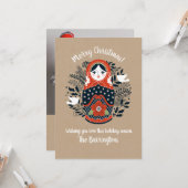 Niedliche Nesting Doll Weihnachtsfotokarte Karte (Vorderseite/Rückseite Beispiel)