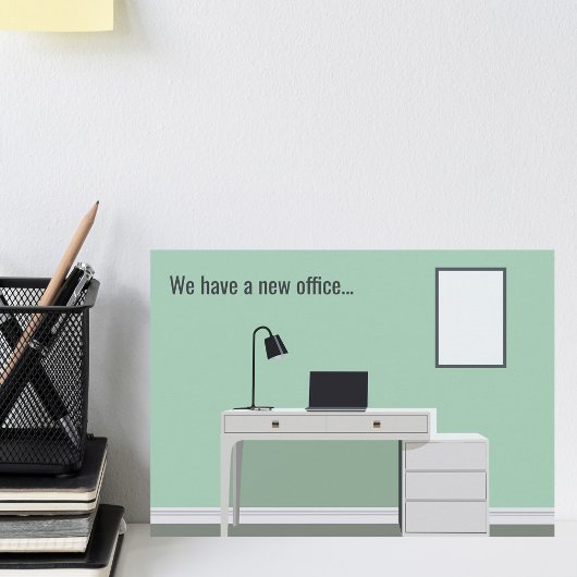 Niedliche neue Office-Adresse ändern den grünen Sc Ankündigung