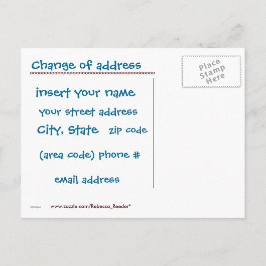 Niedliche neue Zuhause-Adressänderung Ankündigungspostkarte (Rückseite)