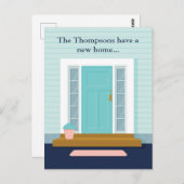 Niedliche neue Zuhause Aquamarine Tür Wir haben di Postkarte (Vorne/Hinten)