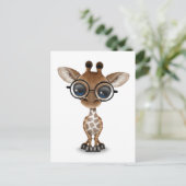 Niedliche Neugierige Baby Giraffe mit Brille Postkarte (Stehend Vorderseite)