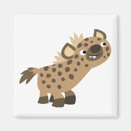 Niedliche Neugierige Cartoon Hyena Magnet