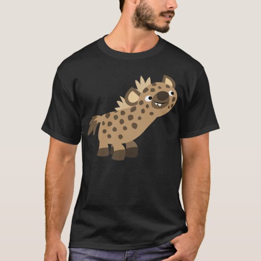 Niedliche Neugierige Cartoon Hyena T - Shirt (Vorderseite)