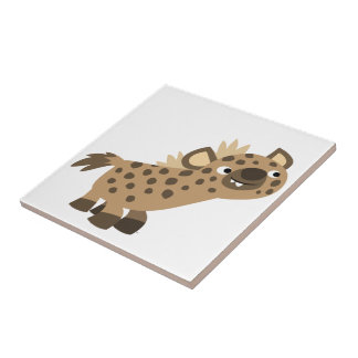 Niedliche Neugierige Cartoon Hyena Tile Fliese