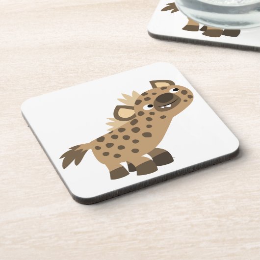 Niedliche Neugierige Cartoon Hyena Untersetzer Set (Linke Seite)