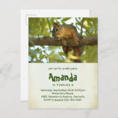 Niedliche Neugierige Eichhörnchenfotografie Geburt Einladungspostkarte (Vorne/Hinten)