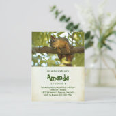 Niedliche Neugierige Eichhörnchenfotografie Geburt Einladungspostkarte (Stehend Vorderseite)