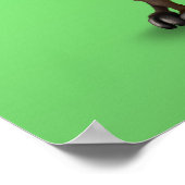 Niedliche Neugierige Elche mit großen Augen auf Gr Poster (Ecke)