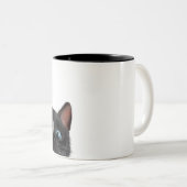 Niedliche neugierige Katze Zweifarbige Tasse (VorderseiteRechts)