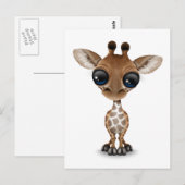 Niedliche Neugierige Kindergiraffe Postkarte (Vorne/Hinten)