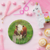 Niedliche, neugierige Kuh 4Lilly Pappteller (Party)