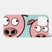 Niedliche Neugierige Schweine Case-Mate iPhone Hülle (Rückseite (Horizontal))