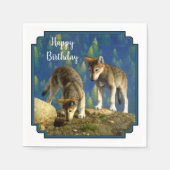 Niedliche Neugierige Welpen Serviette (Vorderseite)